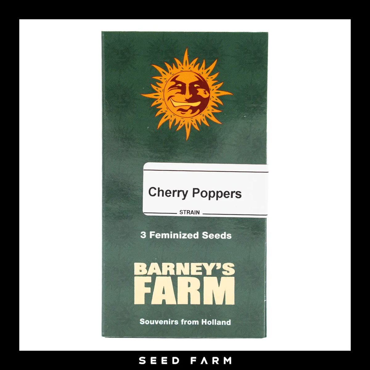 Barney's Farm, Cherry Poppers, feminisierte Cannabis Samen, 3 Stück, Vorderansicht