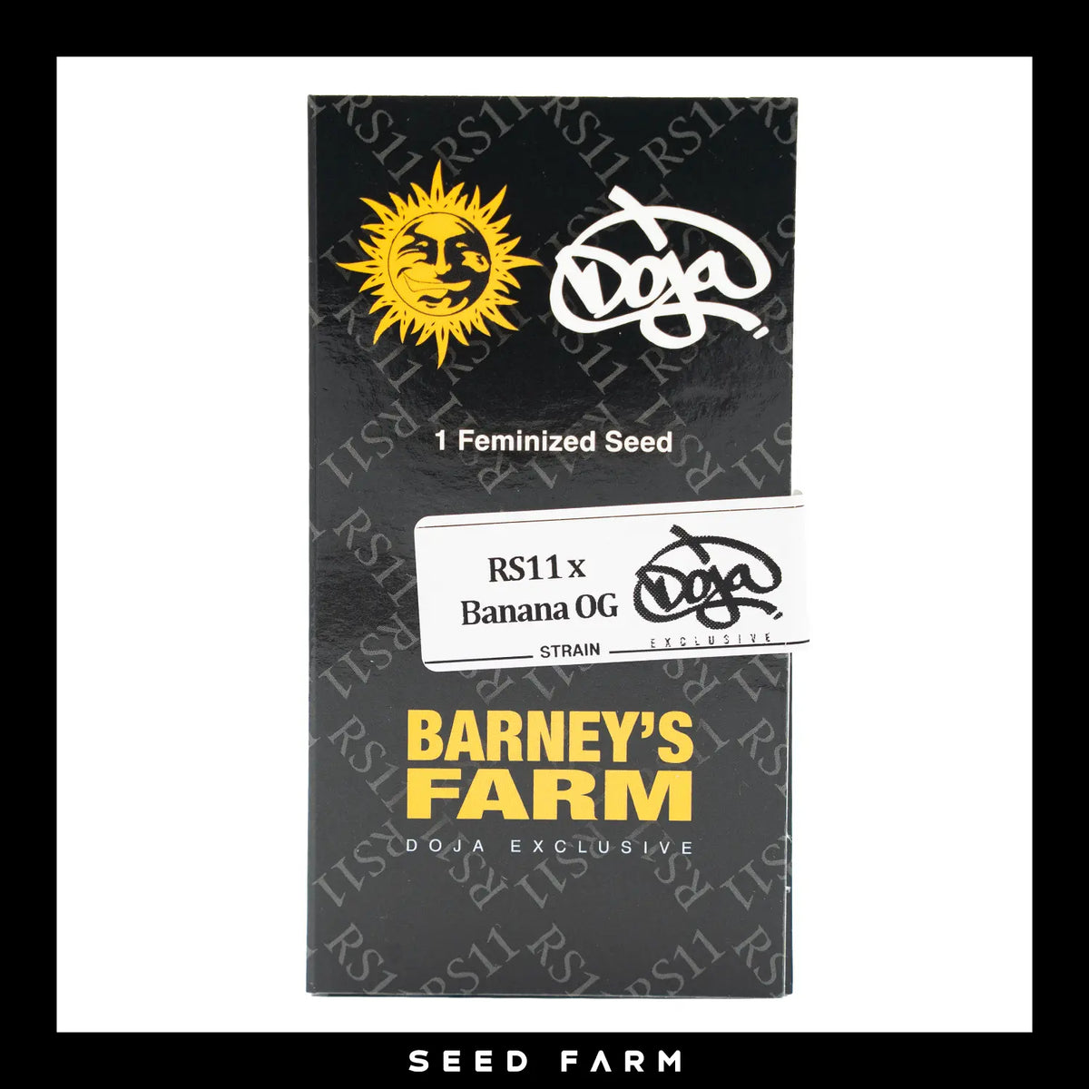 Barney's Farm x Doja, Rs11 x Banana OG, feminisierte Cannabis Samen, 1 Stück, Vorderansicht