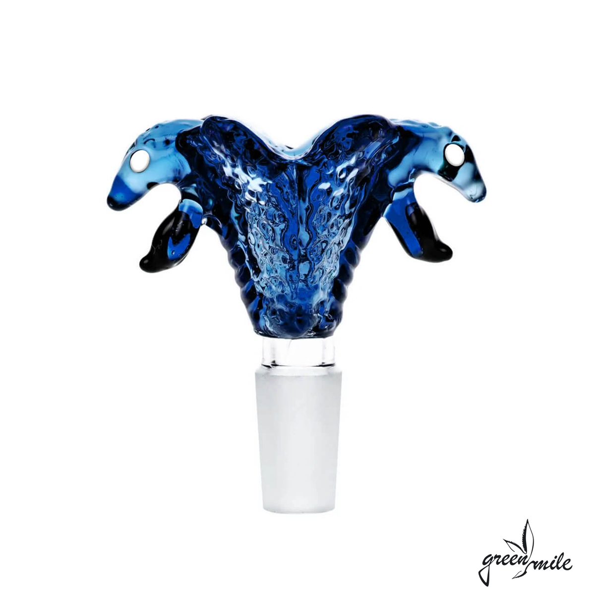 Glas-Kopf - Double Snake | Blau 18.8