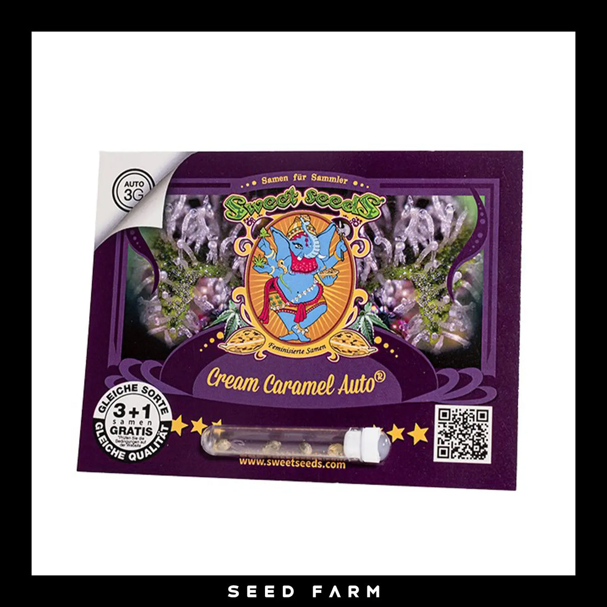 Sweet Seeds, Cream Caramel, automatische Cannabis Samen, Vorderansicht
