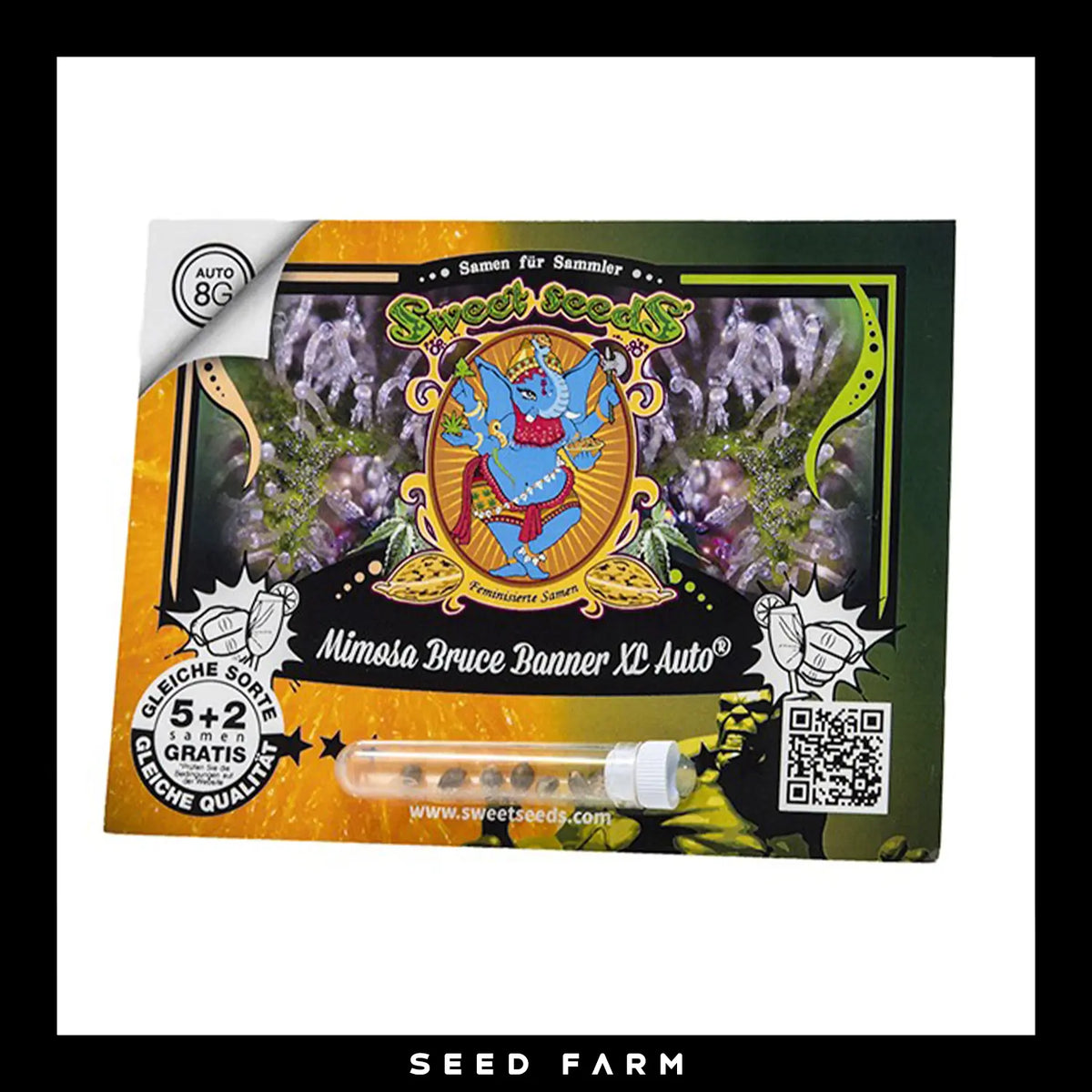 Sweet Seeds, Mimosa Bruce Banner XL, automatische Cannabis Samen, 5+2 Seeds, Vorderansicht