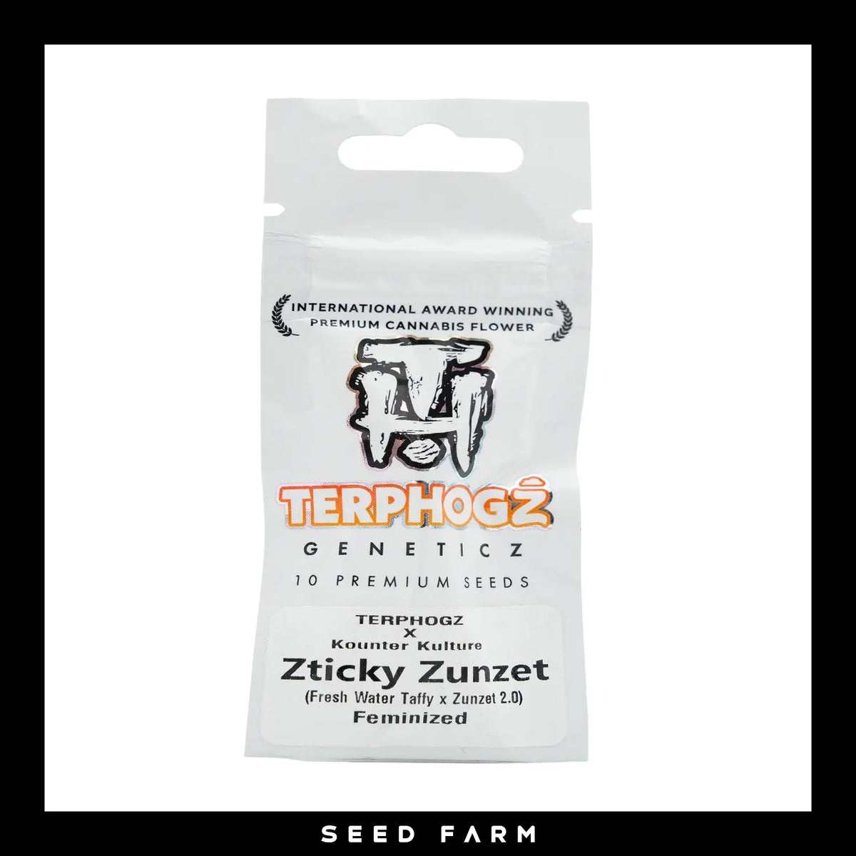 Terphogz, Zticky Zunzet, Feminisiert, 10 Seeds, Verpackung, Vorderansicht