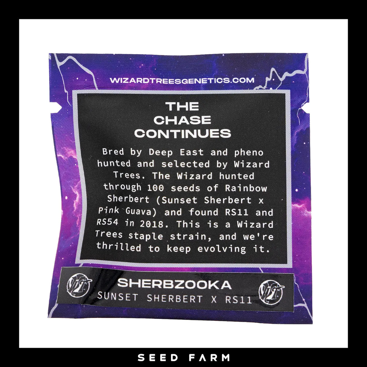 Wizard Trees Sherbzooka, RS Collection, feminisierte Cannabis Samen, 6 Stück, Rückansicht