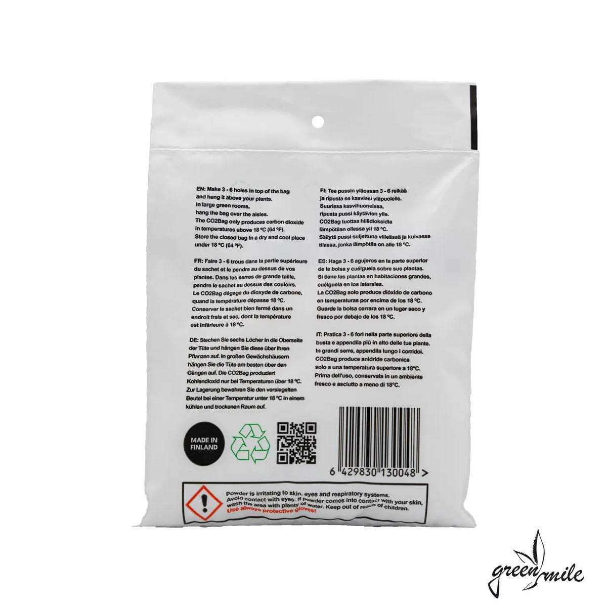 Co2 Bag, XL, Verpackung, Rückansicht