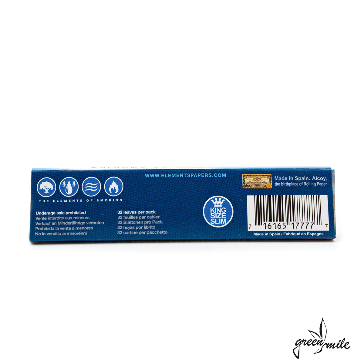 Elements Papers, King Size Slim, Ultra Thin, Rückansicht
