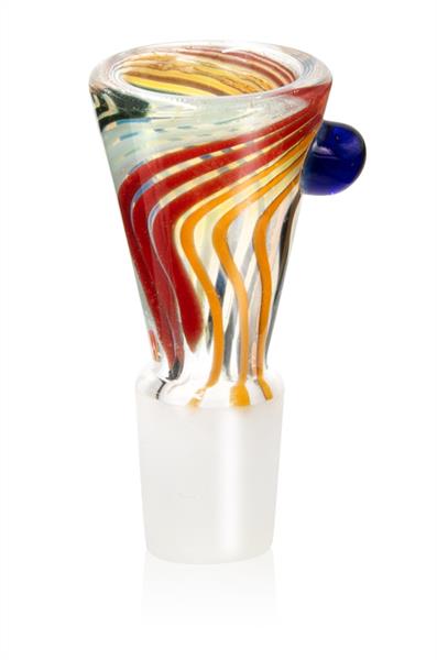 Glas-Kopf Cone -" Batik" mit Rollstop | NS 18.8 innen Ø 20mm