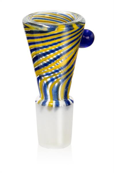 Glas-Kopf Cone -" Batik" mit Rollstop | NS 18.8 innen Ø 20mm
