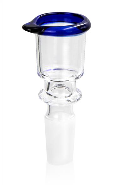 Glas-Kopf rund - mit Rollstop | Blau NS14,5