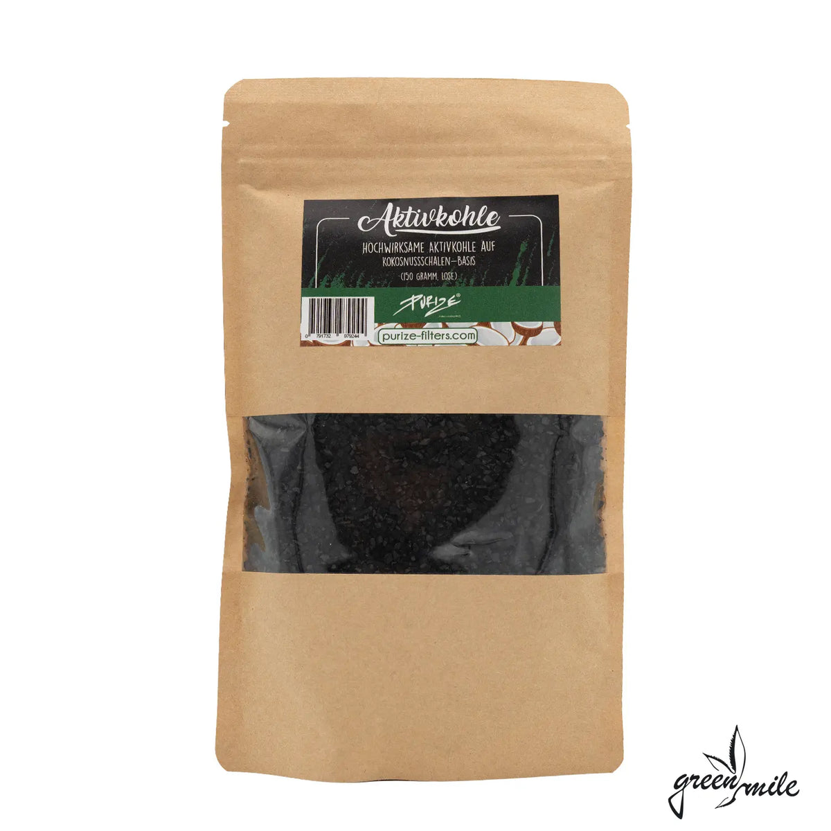 Purize, Kokosnuss, Aktivkohle, 150g, Vorderansicht