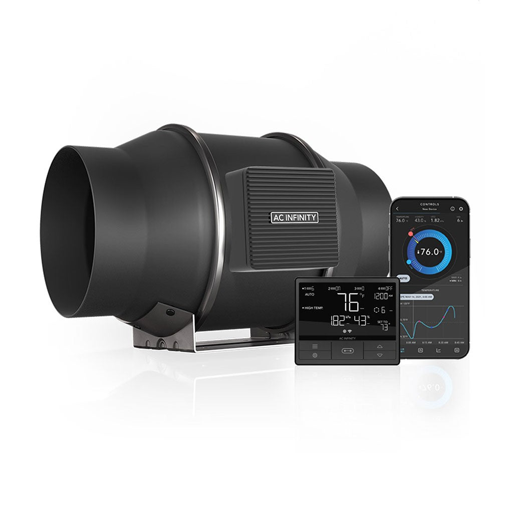 AC Infinity - CLOUDLINE PRO T6 | Inline-Lüftersystem mit Temperatur- und Feuchtigkeitssteuerung | 150 mm