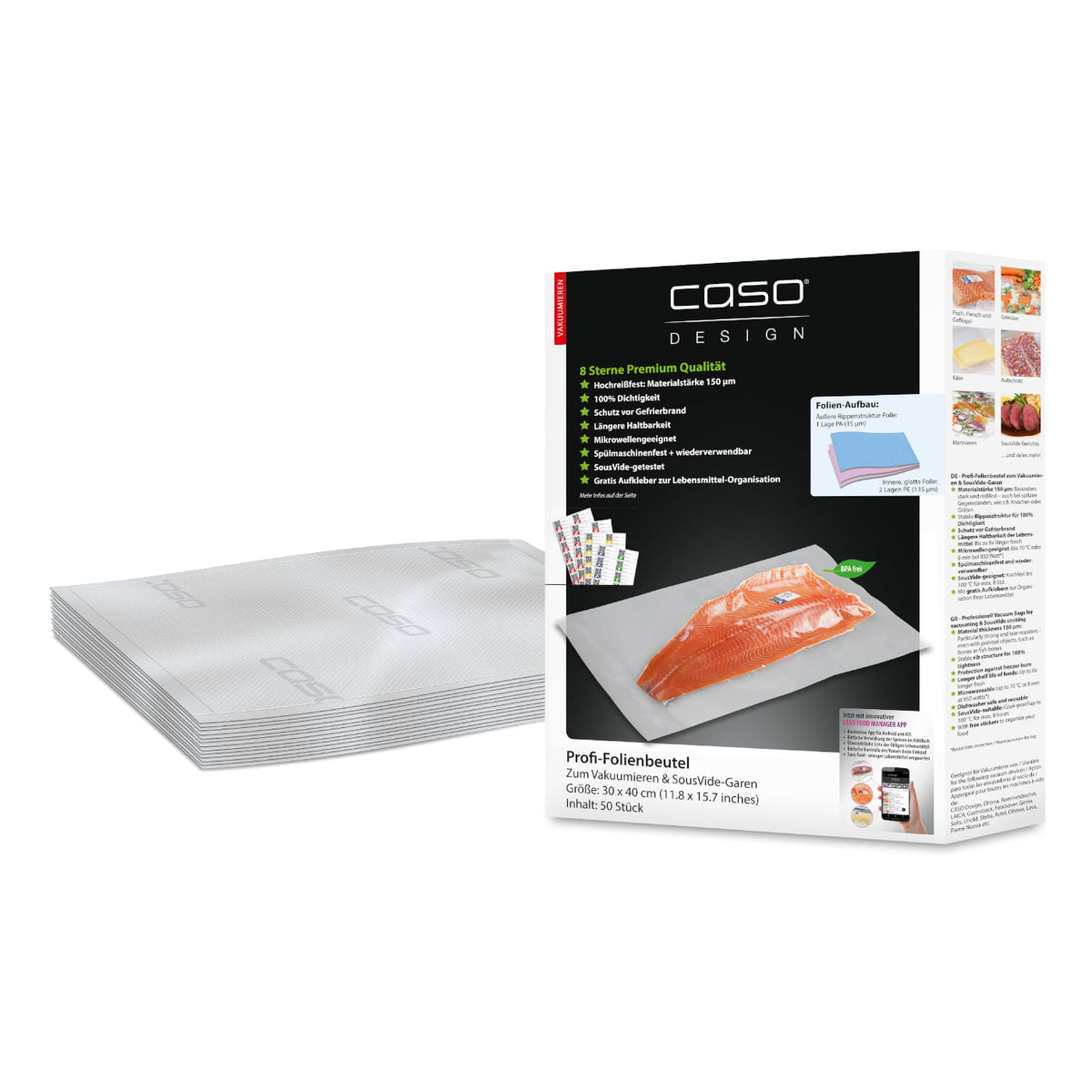 CASO Folienbeutel 30 x 40 cm (50 Stueck)